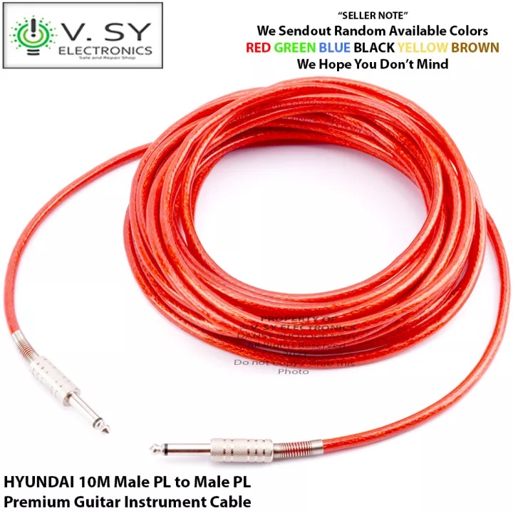 MPLMPL HYUNDAI /TRIDENT Premium 10M Guitar Wire Male PL 6.35mm Mono TS