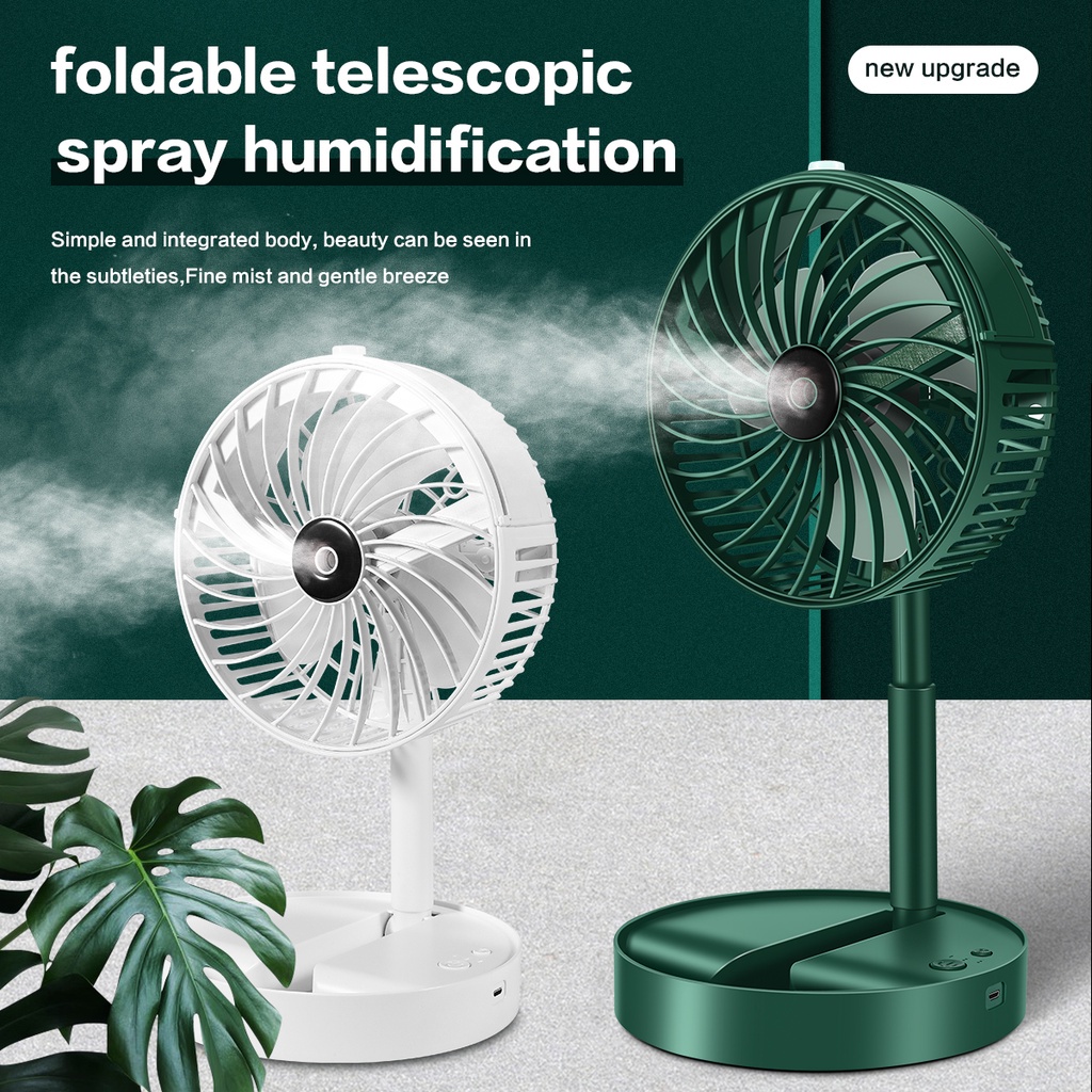 Desk Electric Fan Small Folding Fan With Usb Charging Retractable 3 Speed Portable Mini Fan 8550