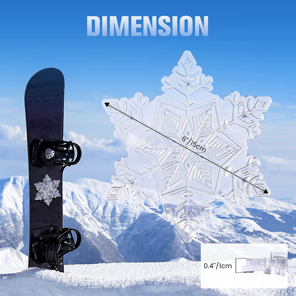 MOKO Snowboard Stomp Pads, 3D Clear Snowflake Snowboarding Stomp Pad
