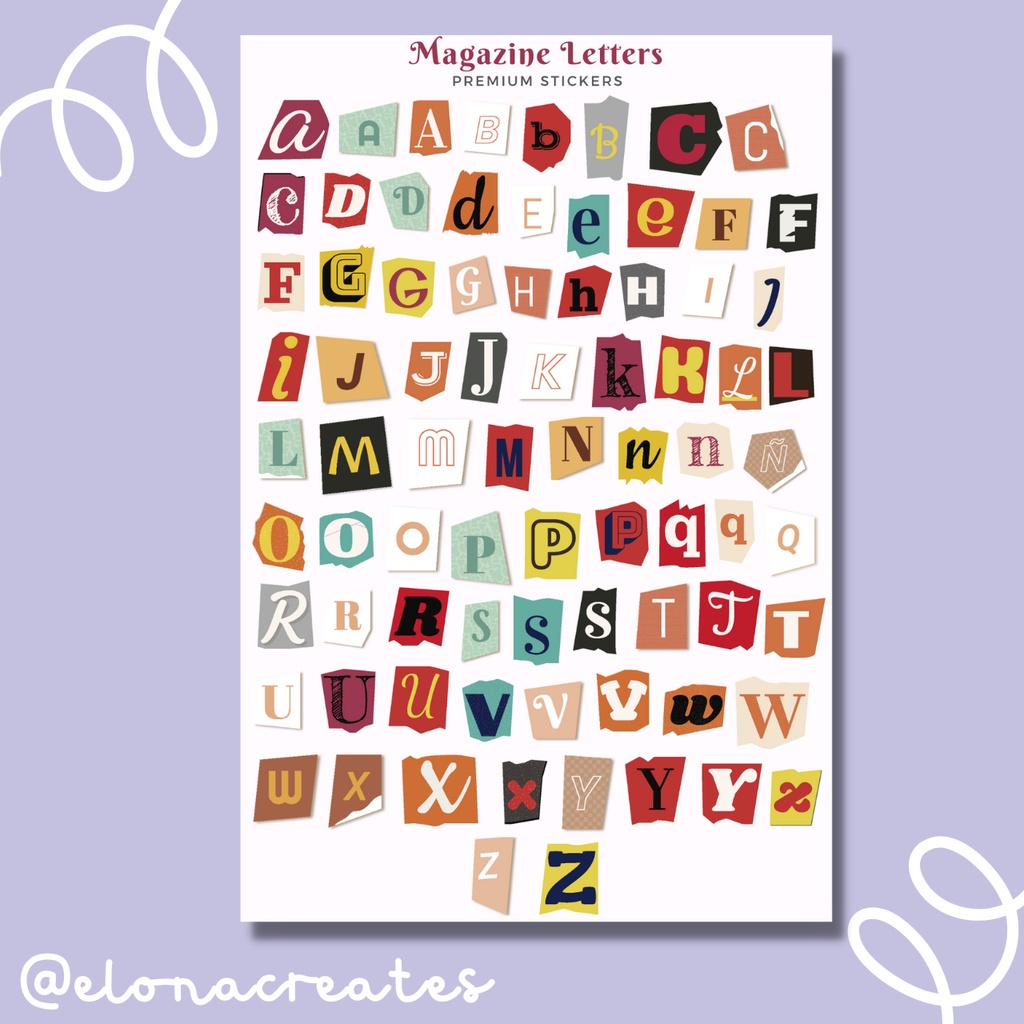 Alphabet Letters Magazine Style Sticker Deco Sheet EC1011 Shopee Philippines