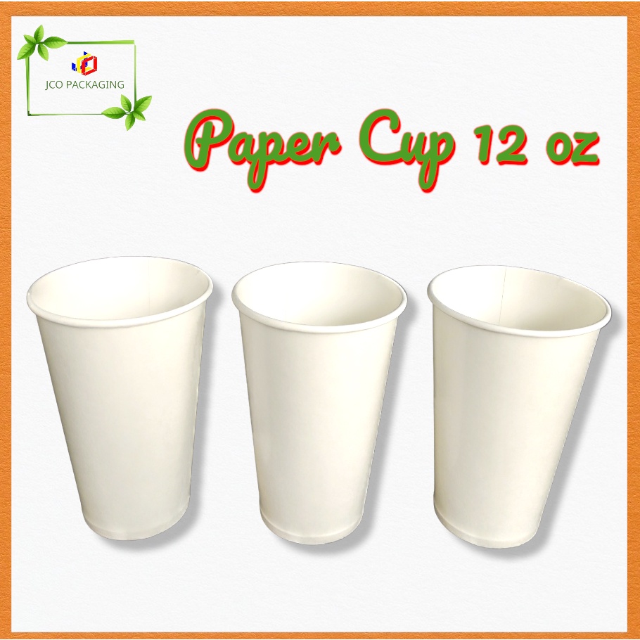 50pcs PAPER CUP 12 oz No Lid Plain White, laminated Brand: Trigem ...
