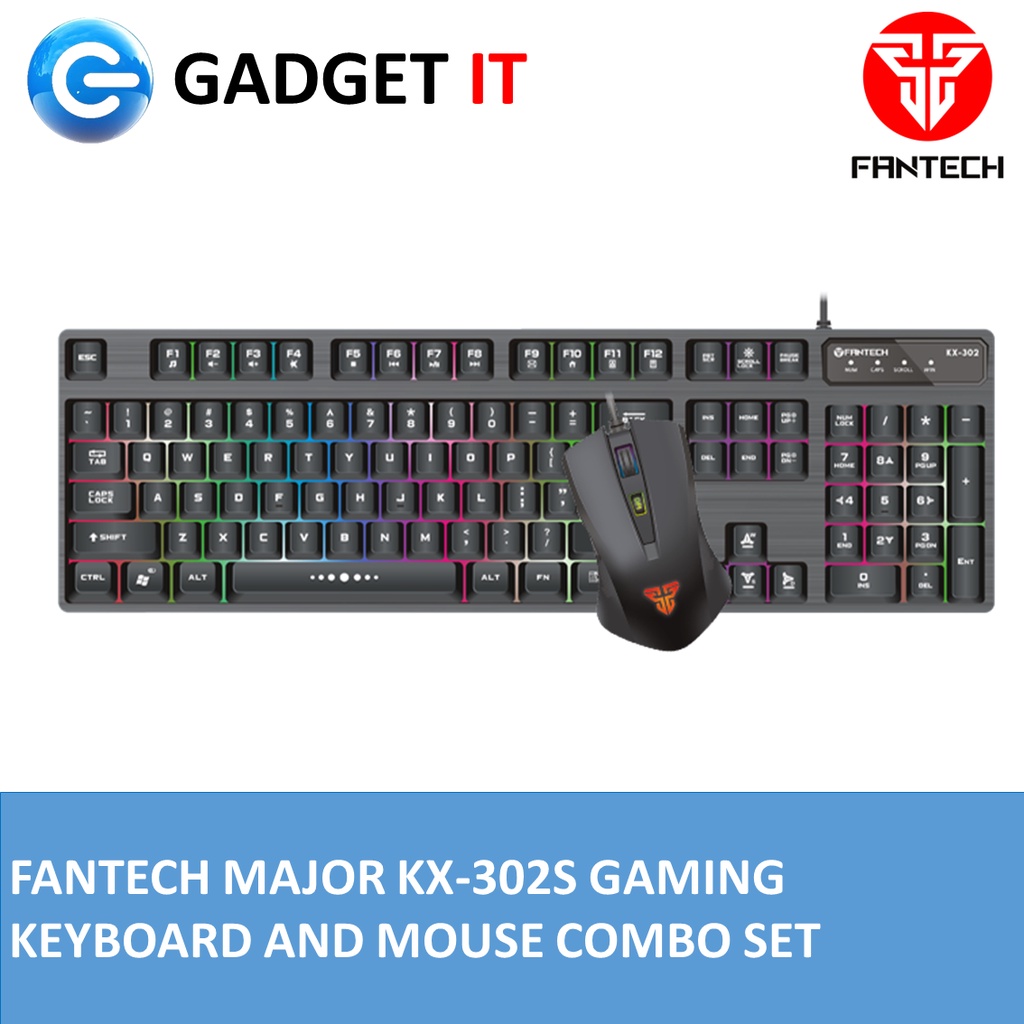 FANTECH MAJOR KX-302S GAMING KEYBOARD AND MOUSE COMBO SET (KB86 ...