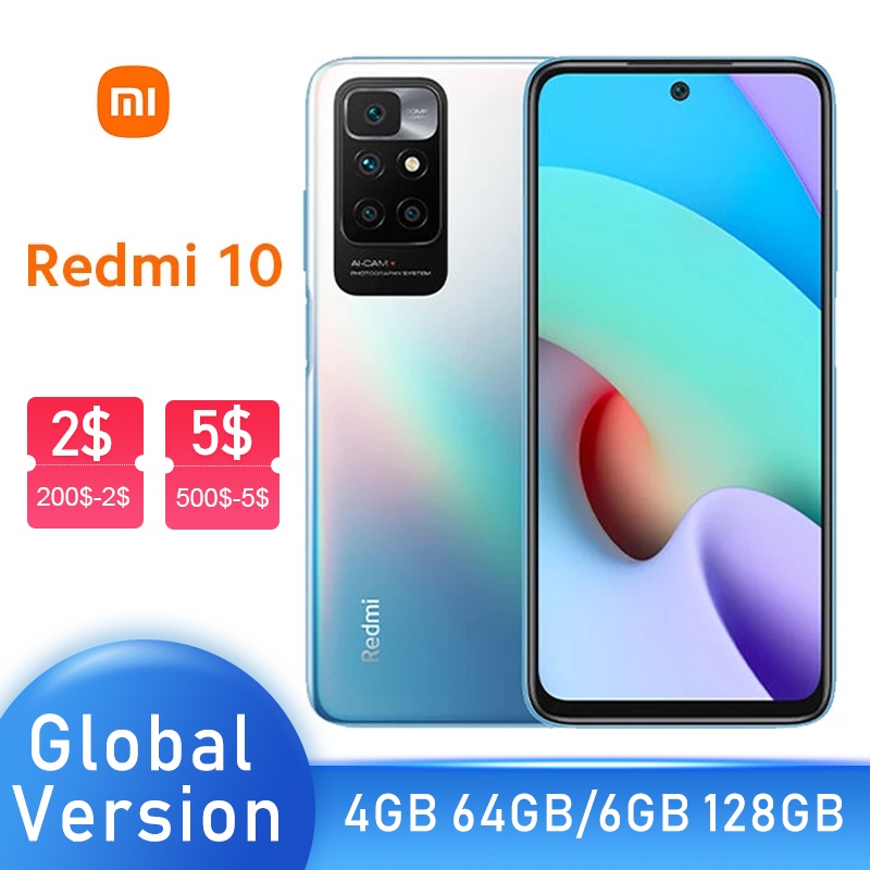 Xiaomi Redmi 10 Smartphone,4GB RAM+64GB ROM, 6.5 FHD + DotDisplay