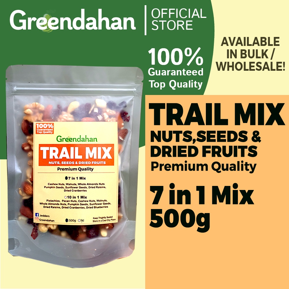 GREENDAHAN/ Premium Quality Trail Mix 500g | 1kg - 7 in 1 US Mixed Nuts ...