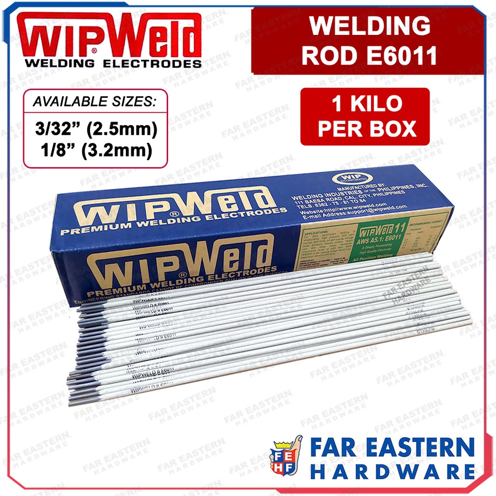 WIPWELD Welding Rod Electrode 6011 E6011 3/32" 1/8" 1Kilo/Box