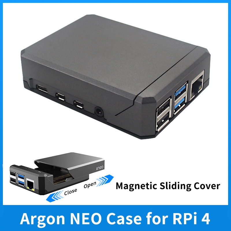 Argon NEO Raspberry Pi 4 Case Aluminum Alloy Passive Cooling Sliding