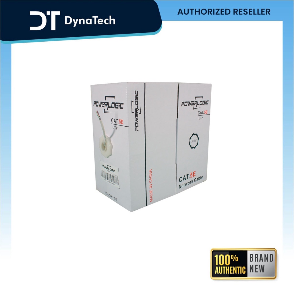 PowerLogic Cat5e Indoor 305m UTP Lan Cable Solid CCA White Grey ...
