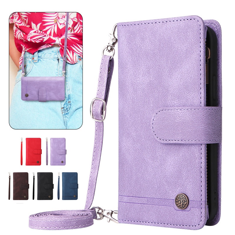 IPhone Leather Case For IPhone 14 IPhone 13 IPhone 11 Pro Max Flip Phone  Cases Coins Cash Wallet Pouch Magnet