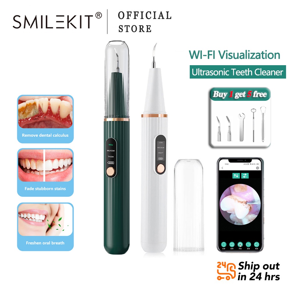 SMILEKIT Electric Ultrasonic Teeth Cleaner 40khz Shopee Philippines