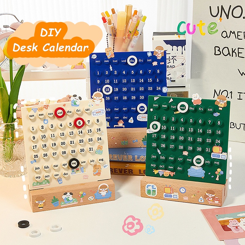 8 Colors Ins Creative Time Perpetual Table Planner Calendar Manual