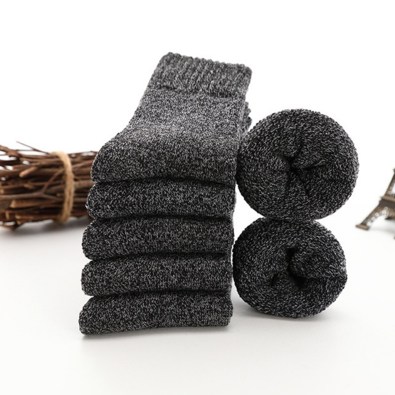 3 Pairs Cotton Warm Male Socks Super Thick Thermal Hiking Winter Warm