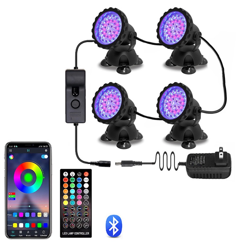 RGB Submersible Pond Swimming Pool Lights IP68 Waterproof Underwater