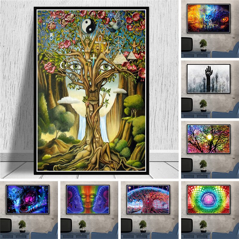 Alex Grey Psychedelic Trippy Tree Life PicturesWall Art Canvas Prints ...