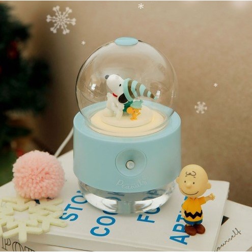 Peanuts Snoopy Snow Globe Lighting Mood Lamp Music box humidifier Good ...