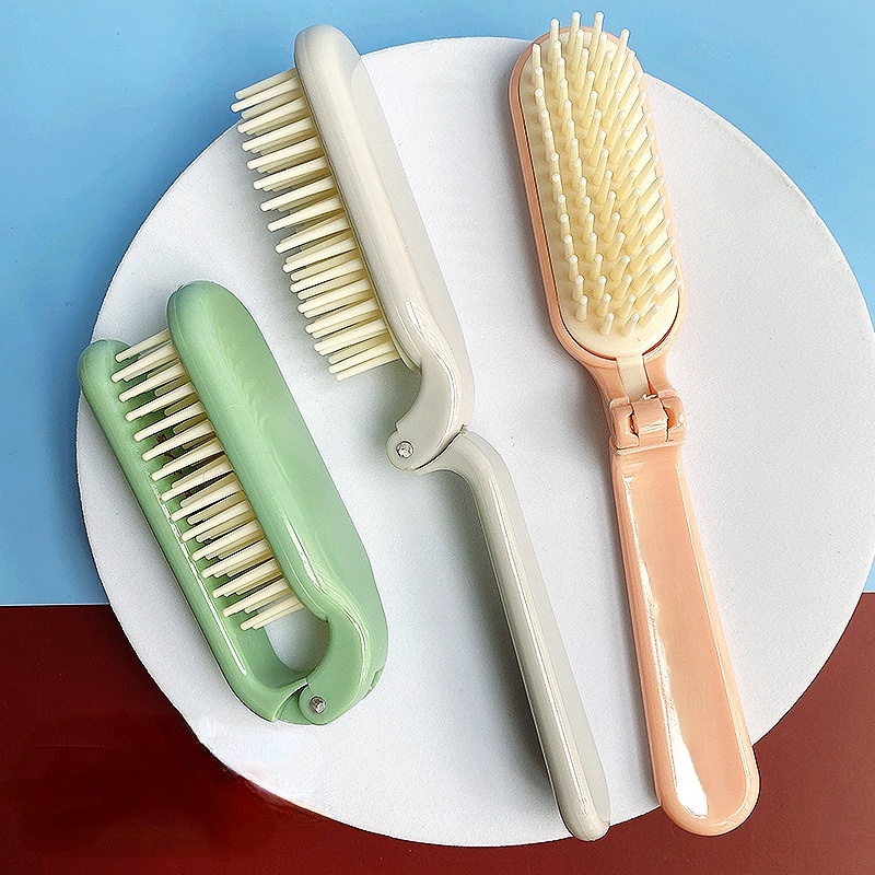 1 Pcs Foldable Hair Comb Portable Traveling Curling Straight Hair Brush