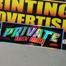 PRIVATE USE ONLY HOLOGRAPHIC CAR STICKERS (High Quality) | Shopee ...