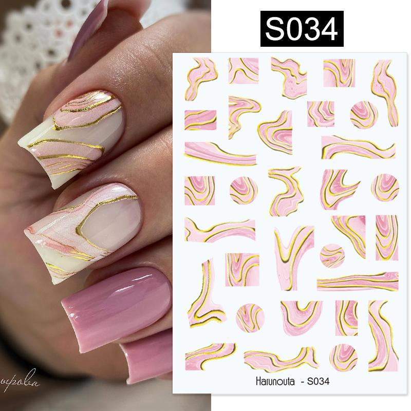 French 3D Nail Decals Stickers Stripe Line French Tips Transfer Nail ...