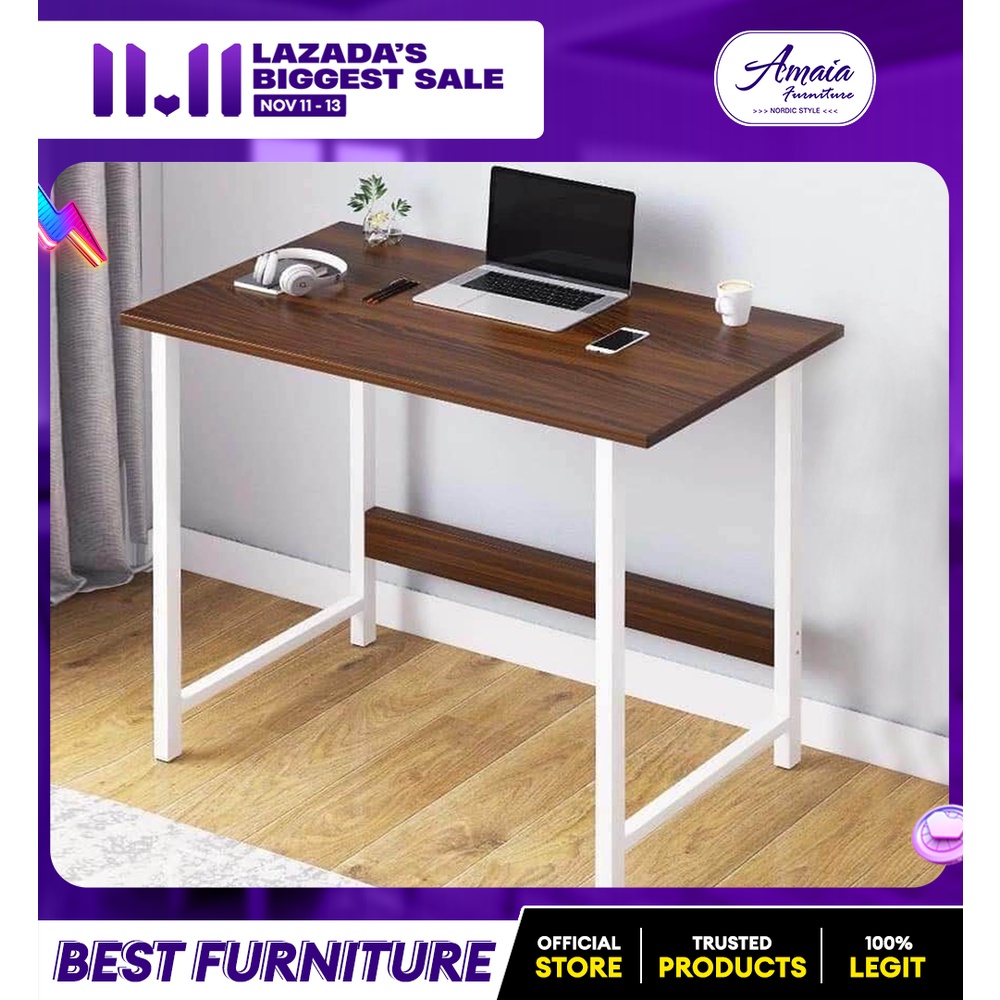 Amaia Furniture High Quality Modern Minimalist Computer Desk Solid Wood 