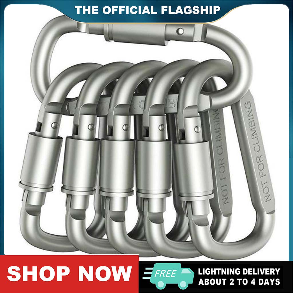 Heavy Duty Metal Lock Carabiner Hook Snap Clip DRing for Outdoor