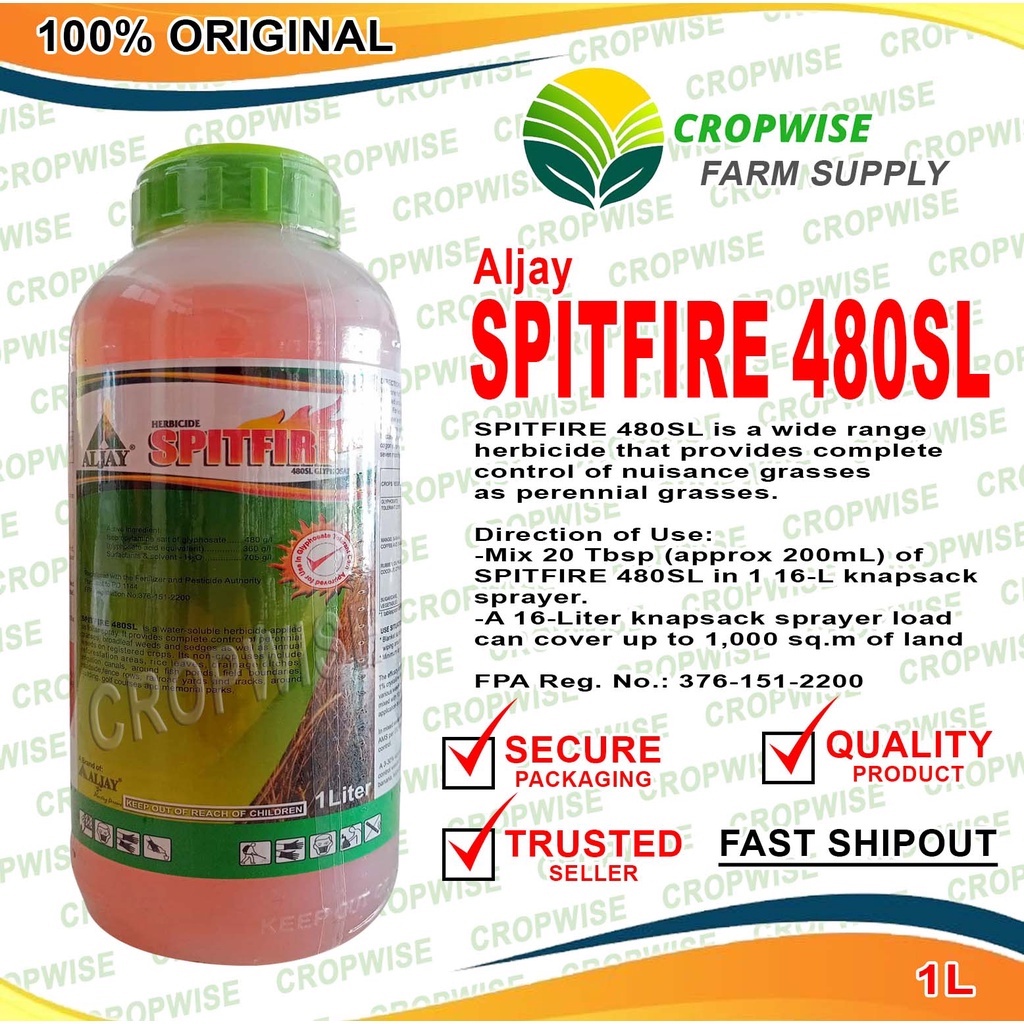 SPITFIRE 480SL Glyphosate Herbicide liter | Shopee Philippines