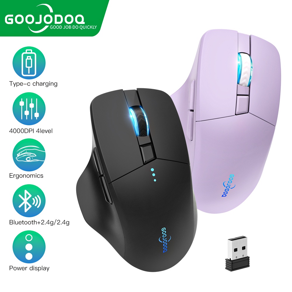 GOOJODOQ Wireless Mouse 2.4Ghz with USB Wireless Transmission Ergonomic ...