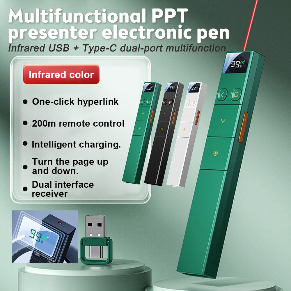 Red Laser Powerpoint Presentation Pointer Pen Wireless Cliker USB RF