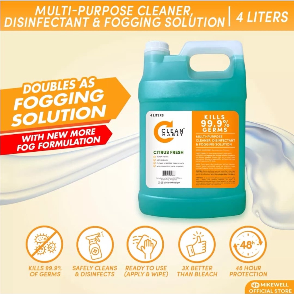 Multi Purpose Cleaner, Disinfectant & fogging Solution Shopee Philippines