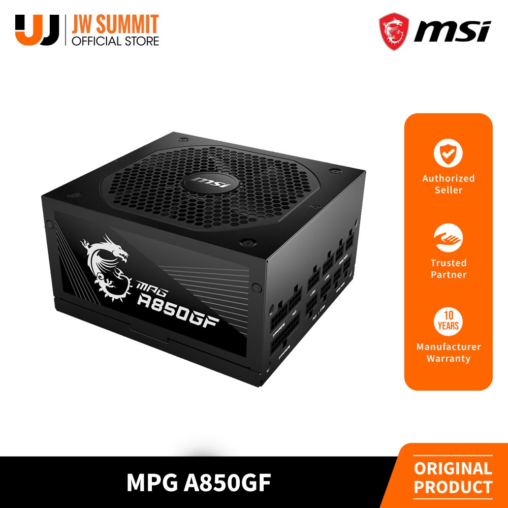 MSI MPG A850GF 80+ GOLD 850W Power Supply Unit PSU, Supports NVIDIA