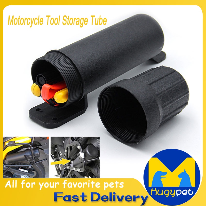 Porotmotor Motorcycle Waterproof Tool Tube, Universal Storage Manual Canister For Tools Documents Gloves Raincoat Medium Orange