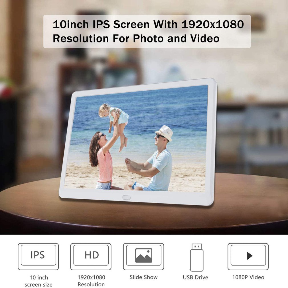 10 Inch Hd Digital Photo Frame 1024x600 Hd Ultrathin Led Electronic