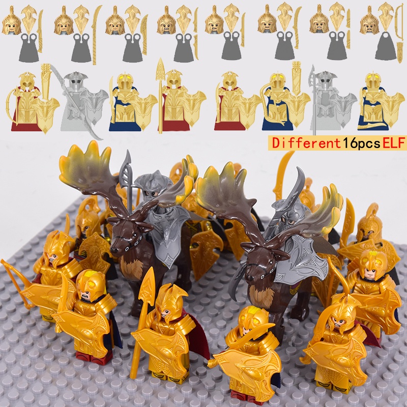 8pcs/lot The Elves Soldier Orcs Army Figures LOTR Armor Guard Warrior ...