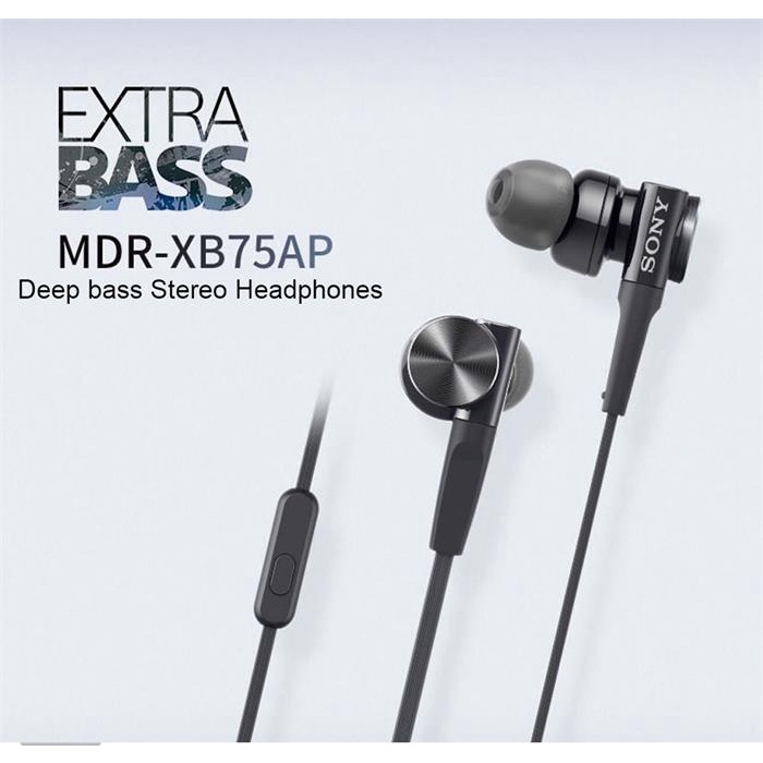SONY MDR-XB75AP Headphones 3.5mm Wired Earbuds Music Earphone Smart ...