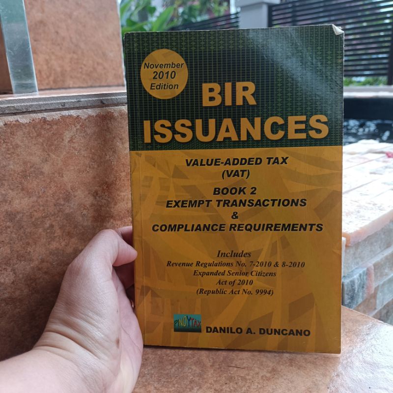 BIR issuances value added tax(vat) exempt transactions and compliance ...