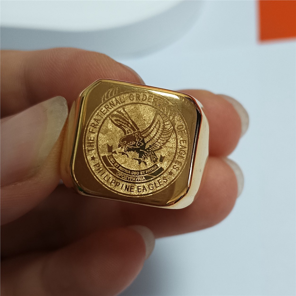 TFOE Ring for Kuya mans , DEO ET PATRIA, Stainless Steel, The Fraternal Order of Eagles