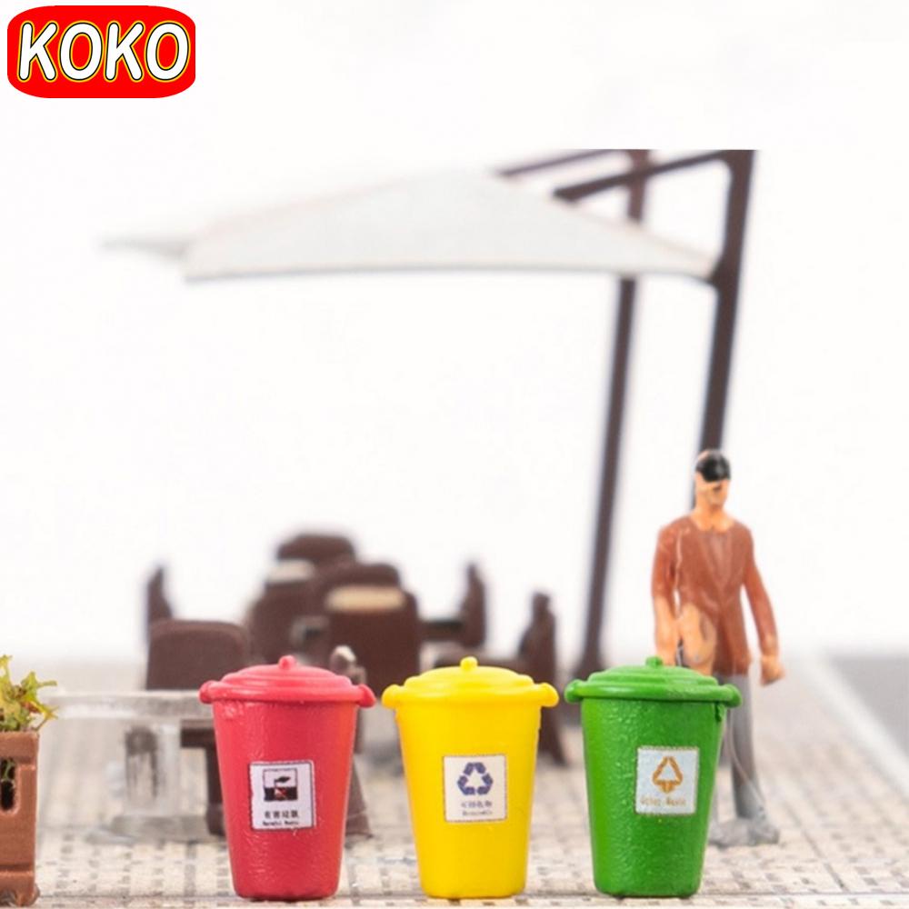 10Pcs Rubbish Bins Model Railway N Scale 1:150 Scenery Accessories ...