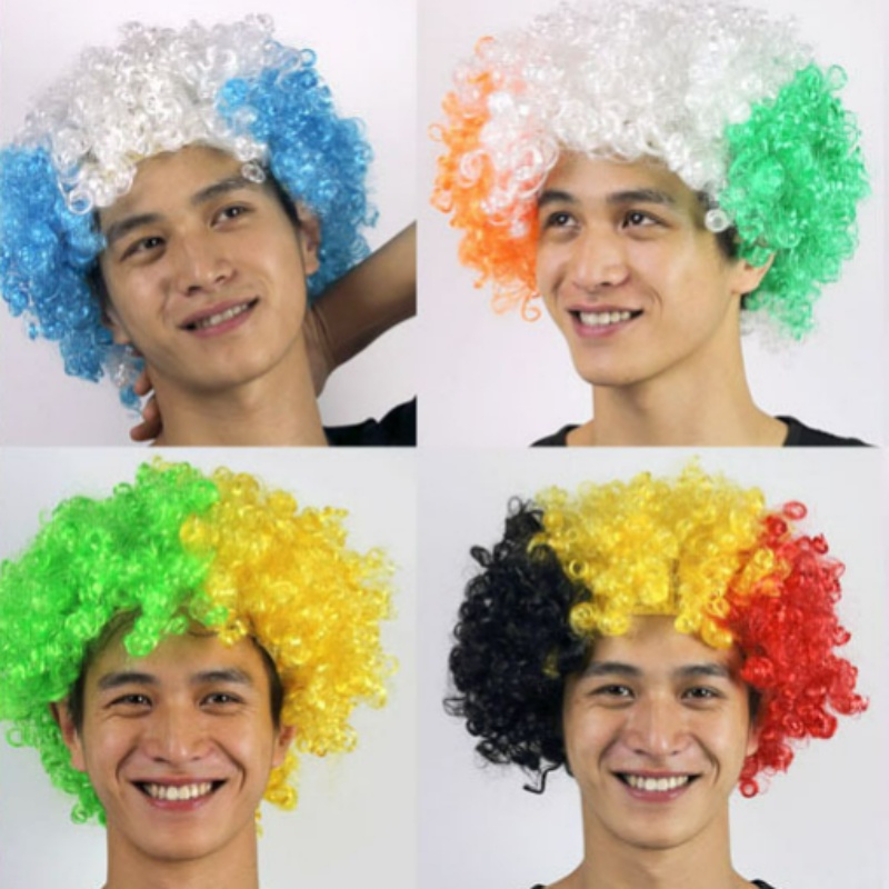 Flag Colors Wig World Cup Rainbow Football Fans Hair Explosion Head ...