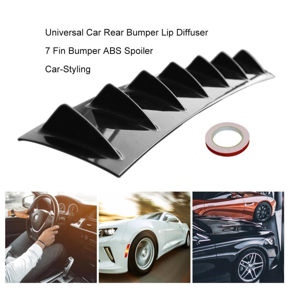 Universal Car Rear Bumper Lip Diffuser 7 Fin Shark Fin Style Car Back