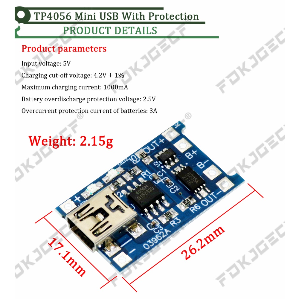 10Pcs Micro Type-c USB 5V 1A 18650 TP4056 Lithium Battery Charger ...