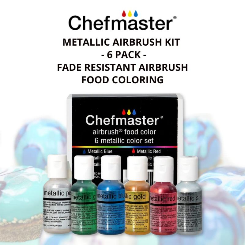 Chefmaster Airbrush Metallic 6 Colors Kit 20 ml (Sold per set) Shopee