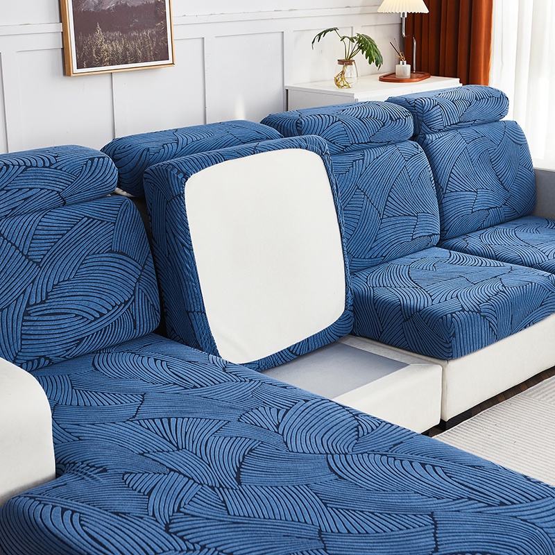 Elastic Velvet Sofa Seat Cushion Cover 1/2/3/4/L Seater Shape Plush