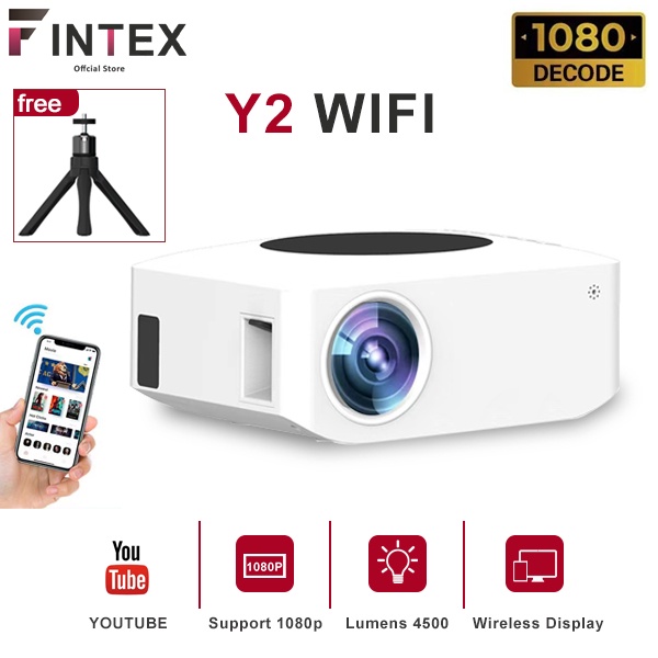 Fintex Y2 1080P LED Portable Projectors Mini Android OS WiFi Wireless ...