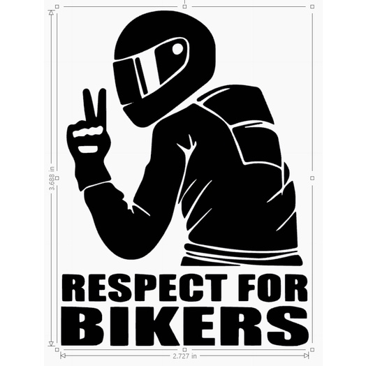 Respect For Bikers Decals Car Sticker WITH FREEBIES!!! | Shopee Philippines