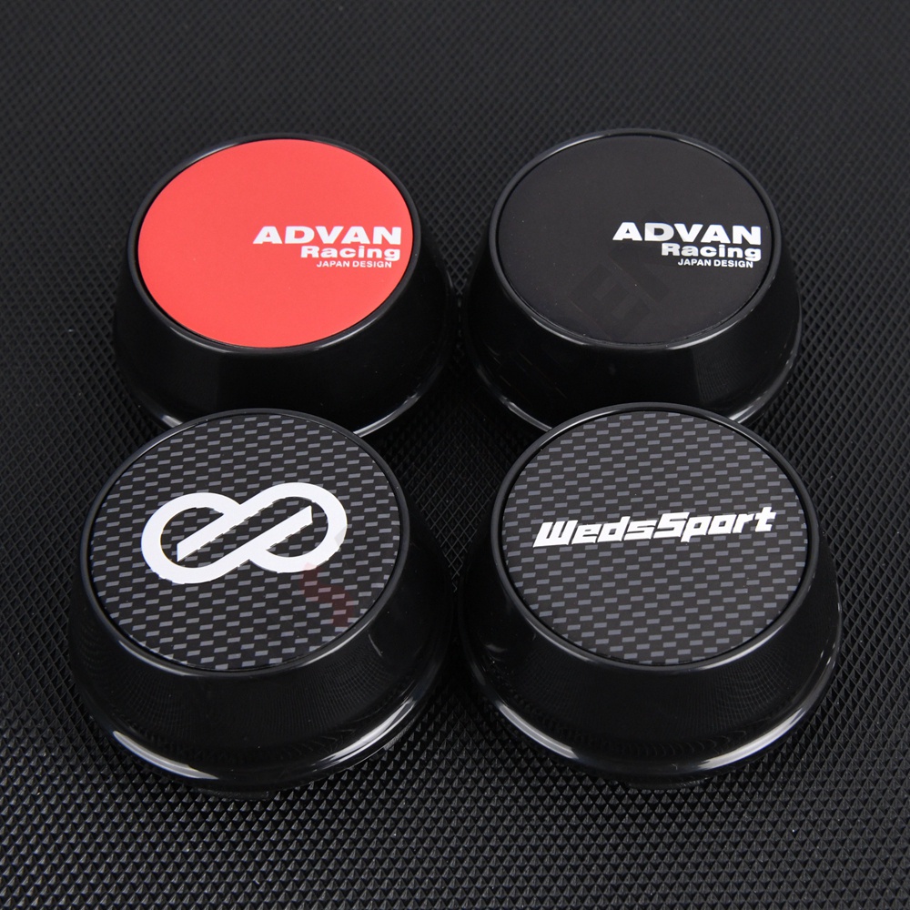 4PCS Sport Rim Wheel Cap 61MM Clip Diameter ADVAN ENKEI Logo Sticker ...