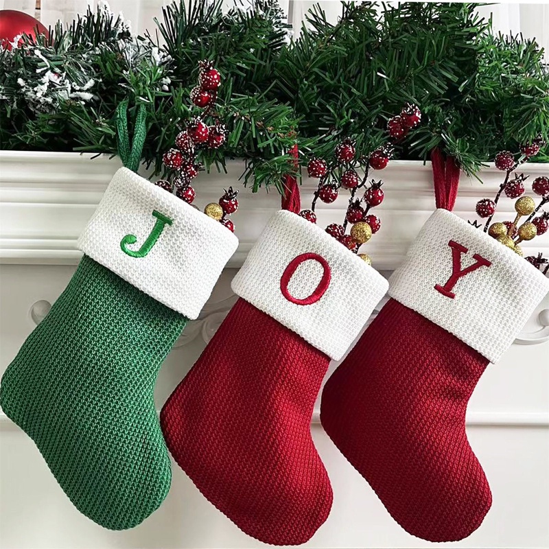 Christmas Stocking Red Snowflake Custom Letters Christmas Socks ...