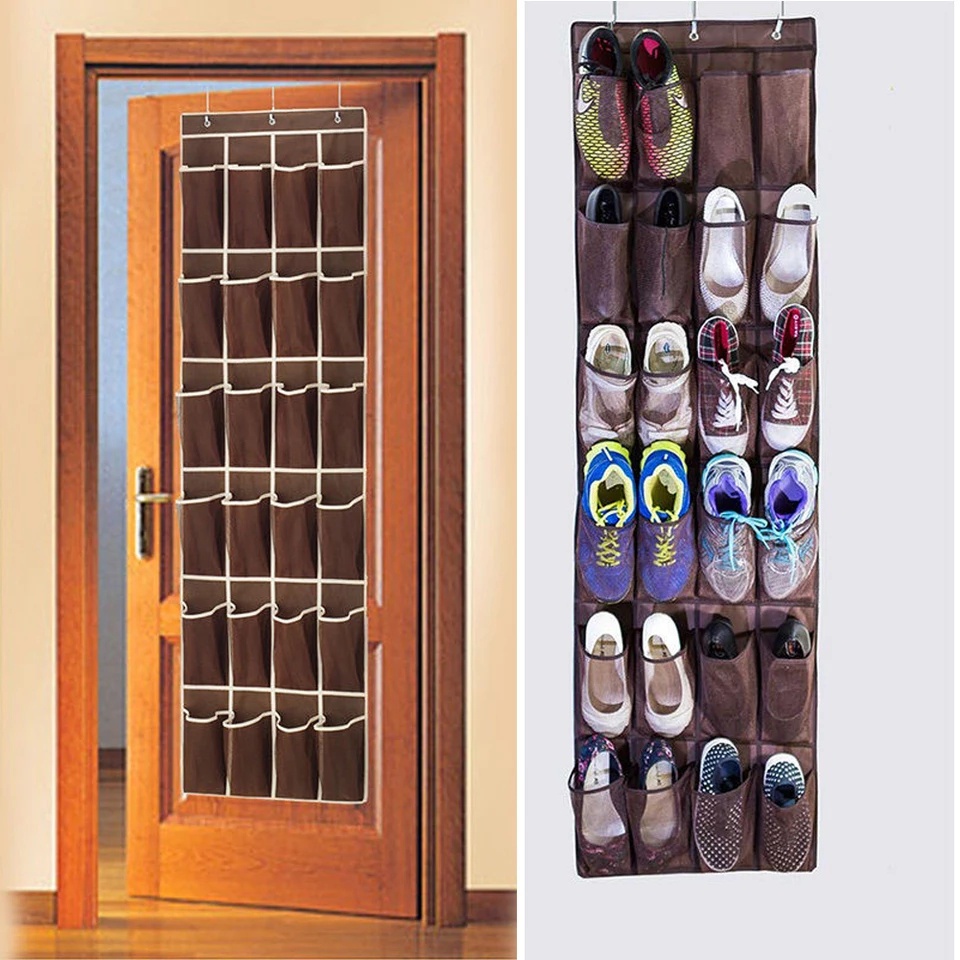 Large Over 24 Pocket Hanging Shoe Rack Organizer Mesh Shoe Box Shoes