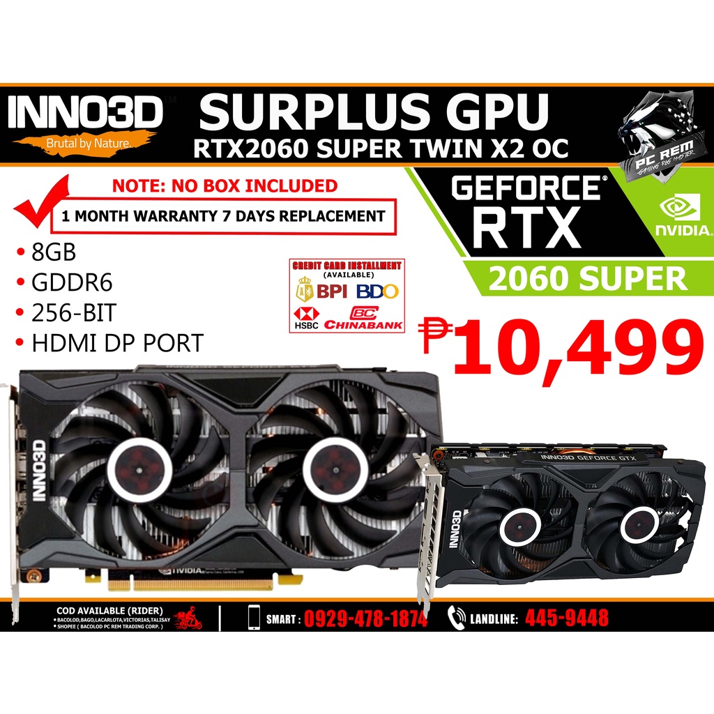 INNO3D RTX 2060 SUPER TWIN X2 OC 8GB GDDR6 256BIT HDMI DP PORT