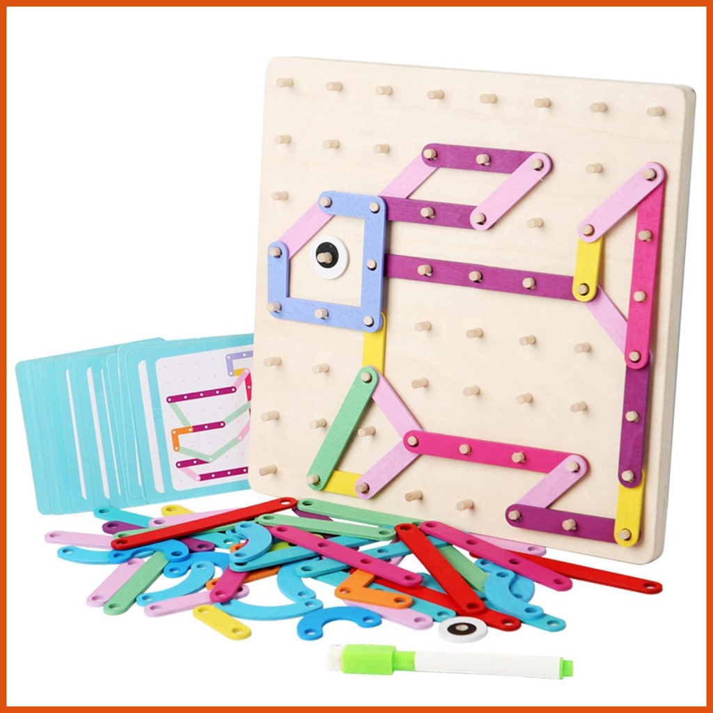 Alphabet Puzzle Number Pegboard With Pattern Cards Preschool Toys Shape ...