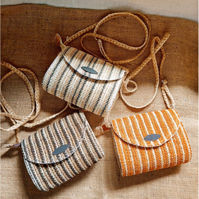 Sling Bag Abaca Sacks For Sale Handwoven Round Sling Bag, Made From