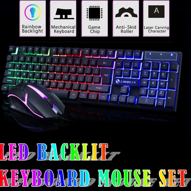 Save Warranty Set Of Gaming keyboard And Mouse Set RGB keyboard And ...