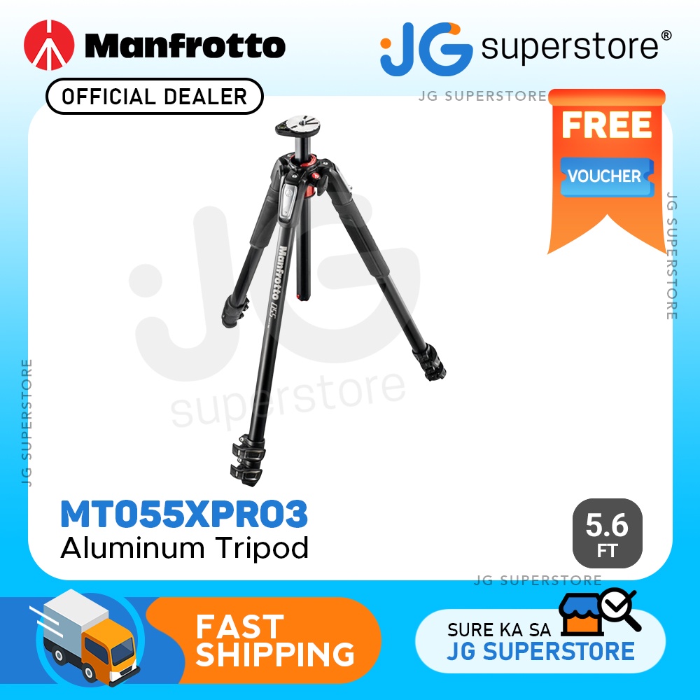 055 aluminium 3-section photo tripod, with horizontal column - MT055XPRO3